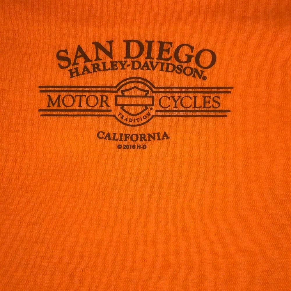 Harley-Davidson Kids‎ Orange Graphic T-Shirt Youth Large San Diego California L